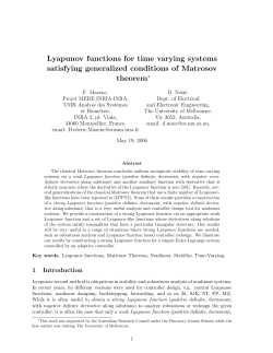Lyapunov functions for time varying systems satisfying generalized