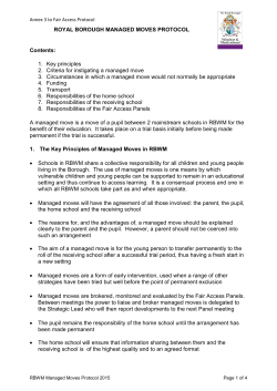 ROYAL BOROUGH MANAGED MOVES PROTOCOL Contents: 1