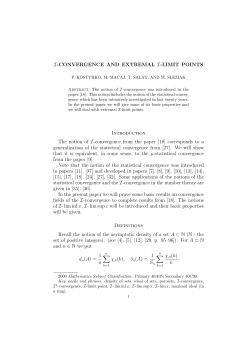 I-CONVERGENCE AND EXTREMAL I-LIMIT POINTS Introduction