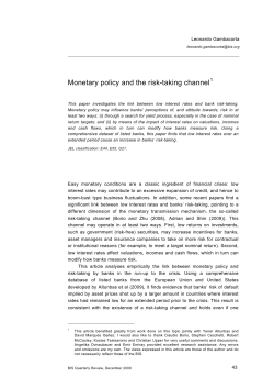 Monetary policy and the risk-taking channel