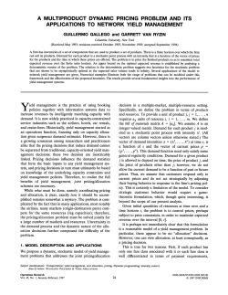 a multiproduct dynamic pricing problem and its