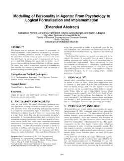 Modelling of Personality in Agents