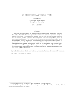 Do Procurement Agreements Work?
