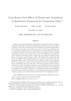 Cross-Border Price Effects of Mergers and Acquisitions