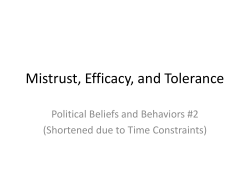 Mistrust, Efficacy, and Tolerance