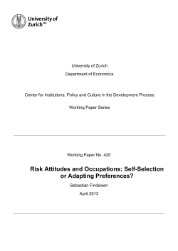 Risk Attitudes and Occupations - Department of Economics