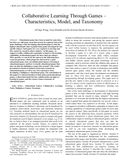 Collaborative Learning Through Games