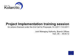 Project Implementation Manual for actions financed under the Call