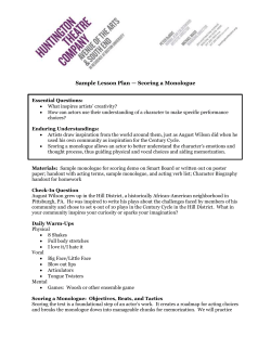 Sample Lesson Plan &mdash; Scoring a Monologue