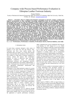 Company-wide Process-based Performance Evaluation in Ethiopian