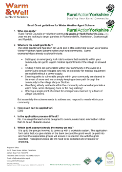 Small Grant guidelines for Winter Weather Agent Scheme