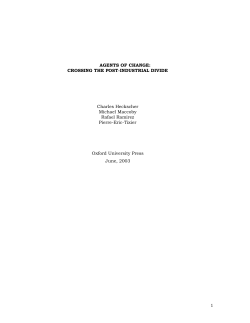 agents of change - School of Management and Labor Relations