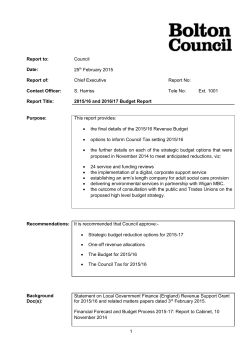 Budget Report 2015-16