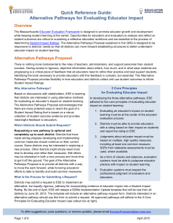 Alternative Pathways for Evaluating Educator Impact