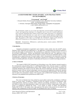 11 a scientometric study on ieee / acm transactions on networking
