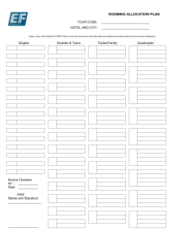 EF Educational Tours Rooming Allocation Plan