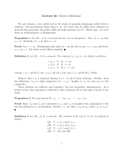 Lecture 6c: Green`s Relations