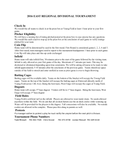 2016 EAST REGIONAL DIVISIONAL TOURNAMENT Check In