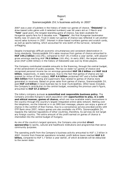 Report - Szerencsejáték Zrt.
