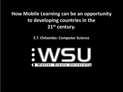 Mobile Learning - Walter Sisulu University