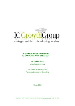 A Stakeholder`s Approach to Engaging with Strategy