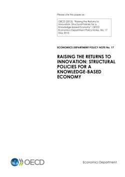 raising the returns to innovation: structural policies for a