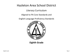Eighth Grade The ELA (K-8) - Hazleton Area School District