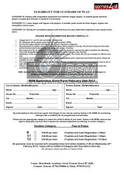 Entry Form - Games4all
