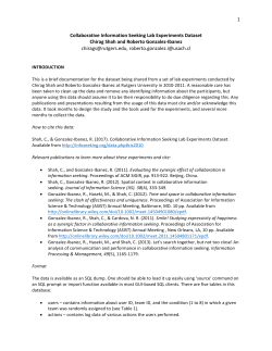 1 Collaborative Information Seeking Lab