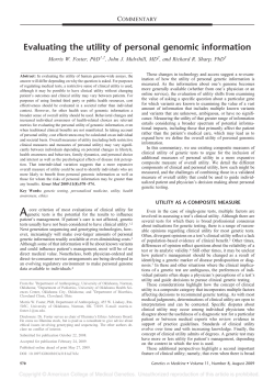 Evaluating the utility of personal genomic information