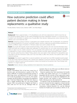 How outcome prediction could affect patient