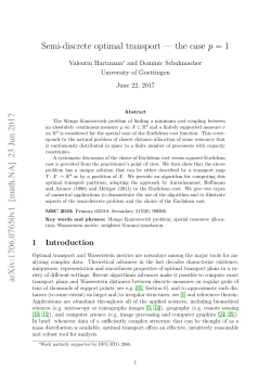 Semi-discrete optimal transport &mdash; the case p = 1 arXiv:1706.07650