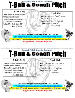 (Co-Ed) Coach Pitch T-Ball