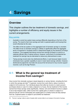 Tax treatment of superannuation savings