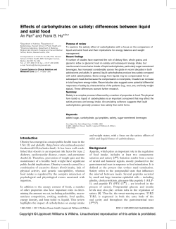 Effects of carbohydrates on satiety: differences