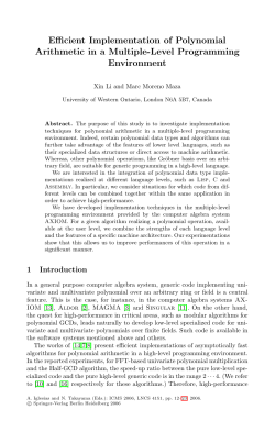 Efficient Implementation of Polynomial Arithmetic in a Multiple