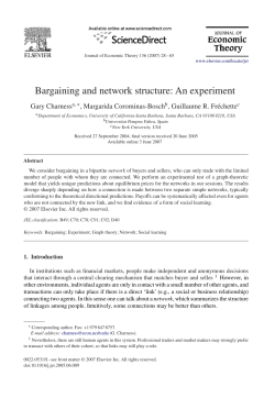 Bargaining and network structure: An experiment