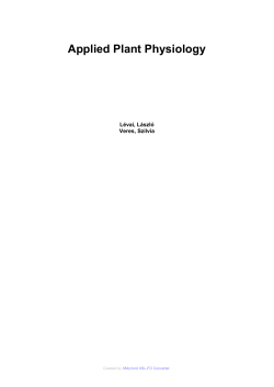 Applied Plant Physiology