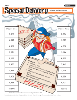 Special Delivery A Game for Two Players Player One