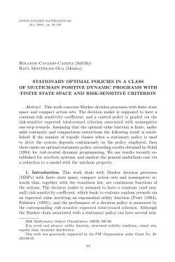 STATIONARY OPTIMAL POLICIES IN A CLASS OF MULTICHAIN