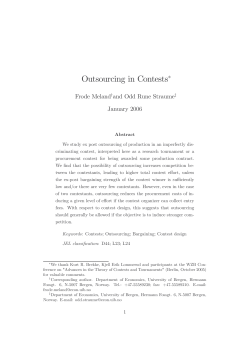 Outsourcing in Contests