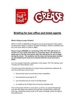 Box Office and Ticket Agents Briefing - Sing-a-Long-a