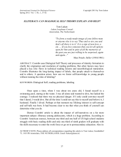 ILLITERACY: CAN DIALOGICAL SELF THEORY EXPLAIN AND