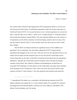 A Doha Round Cotton Initiative: Can it Provide