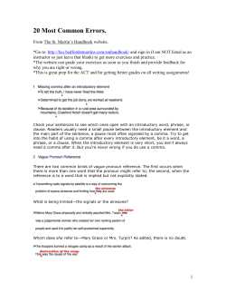 20 Most Common Errors