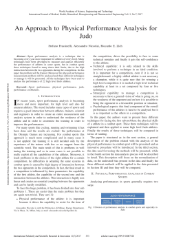 An Approach to Physical Performance Analysis for Judo