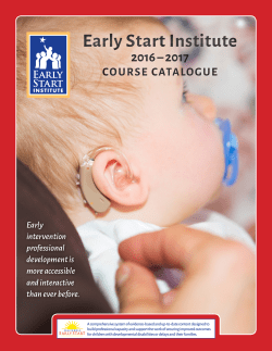 2016-2017 Early Start Institute Catalogue