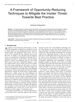 4. Understanding The Insider Threat From An Opportunity Theory