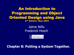 Chapter 8: Putting a System Together.