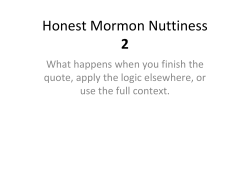 Honest Mormon Nuttiness